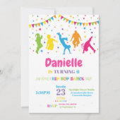 ヒップホップダンス バースデーパーティー招待状 女の子 招待状 (正面)