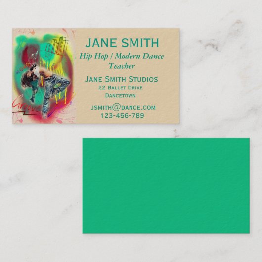 ヒップホップダンモダンス先生ダンススタジオ 名刺 (正面/裏面)