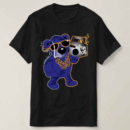ヒップホップテディベア Tシャツ (デザイン正面)