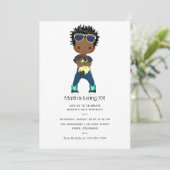 ヒップホップテーマの男の子の誕生日 招待状 (スタンド正面)