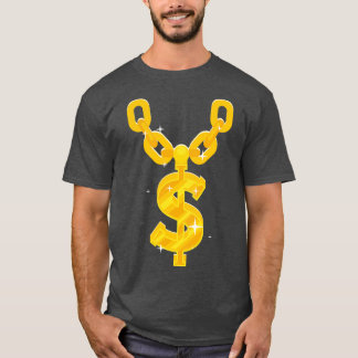 ヒップホップドル金ゴールドチェーン Tシャツ