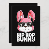 ヒップホップバニーイースターボーイズ女の子男の子男うさぎ シーズンカード (正面/裏面)