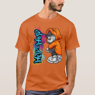 ヒップホップヒップホップ音楽好きイラストラッパーレトロ Tシャツ
