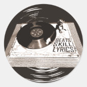 ヒップホップビートスキル歌詞オンターンテーブル ラウンドシール (正面)