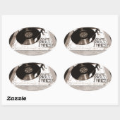 ヒップホップビートスキル歌詞オンターンテーブル 楕円形シール (シート)