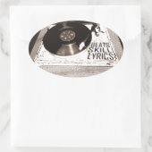 ヒップホップビートスキル歌詞オンターンテーブル 楕円形シール (バッグ)