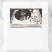 ヒップホップビートスキル歌詞オンターンテーブル 長方形シール (バッグ)