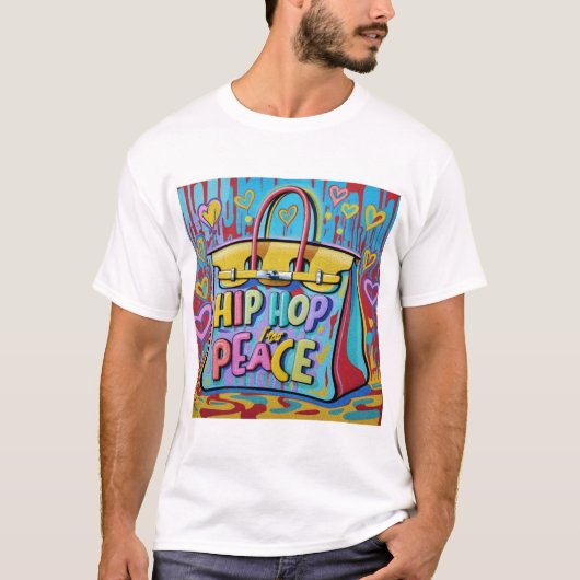 ヒップホップピースアート Tシャツ (正面)