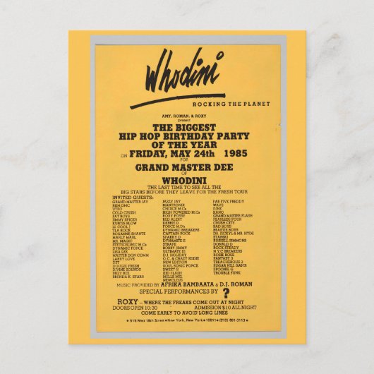 ヒップホップフライヤー ポストカード (正面)