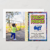 ヒップホップフレッシュワンとフォト誕生日 招待状 (正面/裏面)