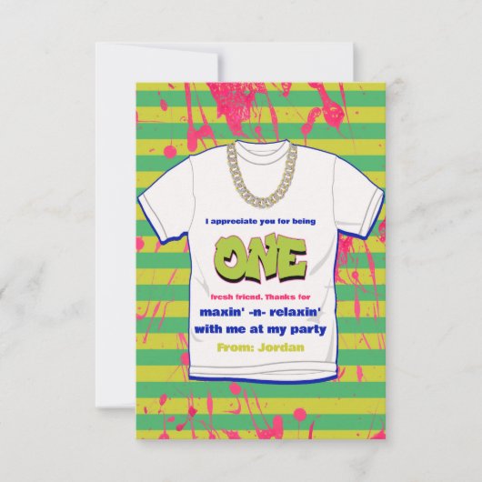 ヒップホップフレッシュワンと写真ありがとう 招待状 (正面)