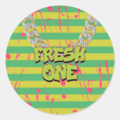 ヒップホップフレッシュワンバースデーパーティー ラウンドシール (正面)