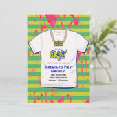 ヒップホップフレッシュ ワン 1歳の誕生日 招待状 (スタンド正面)