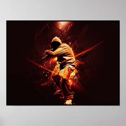 ヒップホップブレイクダンサーの火 ポスター (正面)