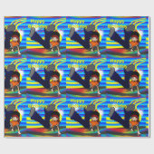 ヒップホップブレイク踊りキッドハッピーバースデー ラッピングペーパー (フラット)