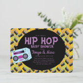 ヒップホップベビーシャワーパーティーカセットブーム 招待状 (スタンド正面)