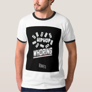 ヒップホップホイーリングのタイトルはリンガーTシャツ Tシャツ