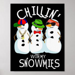 ヒップホップミュージッククリスマス雪だるまチリンと私のSn ポスター