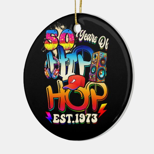 ヒップホップミュージック50周年記念ブラックヒストリーメンズD セラミックオーナメント (左)