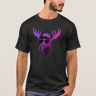 ヒップホップムース80sレトロパープルメンズウィメンズキッズ tシャツ