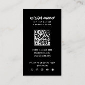ヒップホップモダンダンサー写真ソーシャルメディアQRコード 名刺 (裏面)