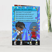 ヒップホップワードのスクランブル解除クロスワードハッピーバースデー カード (裏面)