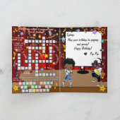 ヒップホップワードのスクランブル解除クロスワードハッピーバースデー カード (内部)