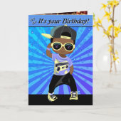 ヒップホップワードのスクランブル解除クロスワードハッピーバースデー カード (黄色い花)