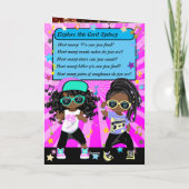 ヒップホップワードスクランブルクロスワードガールズ誕生日 カード (裏面)