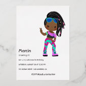 ヒップホップ子供の誕生日箔招待状 箔招待状 (裏面)