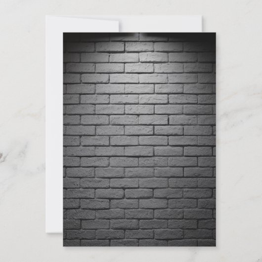 ヒップホップ子犬レンガの壁の最初の誕生日パーティー 招待状 (裏面)