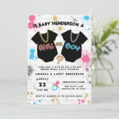 ヒップホップ性別リビール招待状、男の子、女の子 招待状 (スタンド正面)