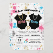 ヒップホップ性別リビール招待状、男の子、女の子 招待状 (正面/裏面)