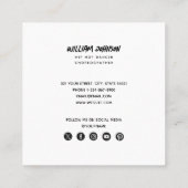 ヒップホップ振付家フォトQRコードソーシャルメディア スクエア名刺 (裏面)