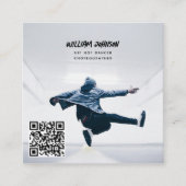 ヒップホップ振付家フォトQRコードソーシャルメディア スクエア名刺 (正面)