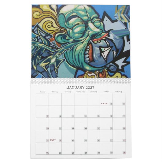 ヒップホップ文化の要素 カレンダー (1月 2027)