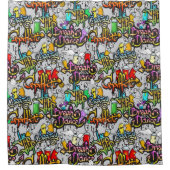 ヒップホップ模様シャワーカーテン シャワーカーテン (正面)