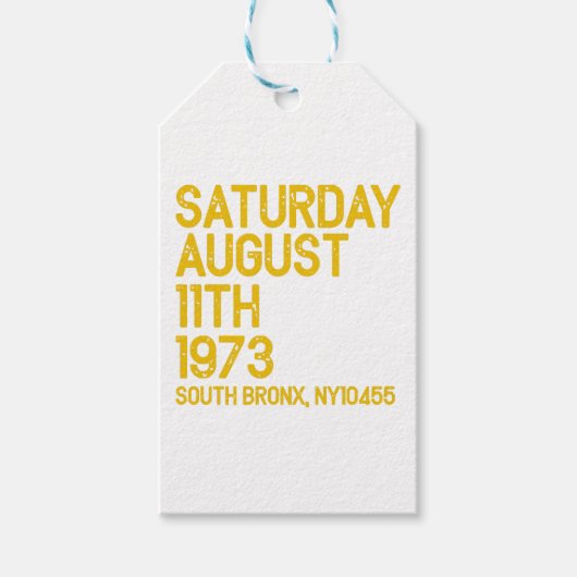 ヒップホップ生まれは1973年8月11日(土)、50年 ギフトタグ (正面)