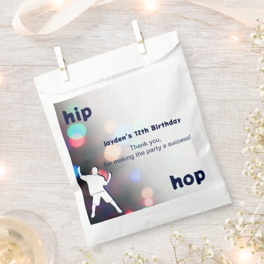 ヒップホップ第12誕生日ダンスパーティー フェイバーバッグ (クリップ留めされた状態)