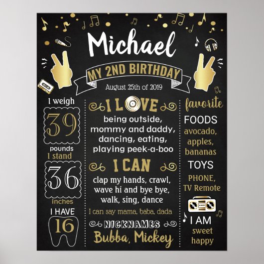 ヒップホップ第2誕生日マイルストーン記号 ポスター (正面)