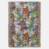 ヒップホップ落書き毛布 スローブランケット (正面縦)