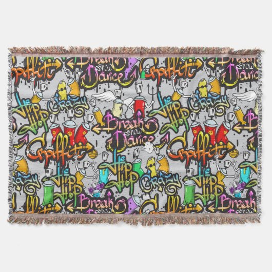 ヒップホップ落書き毛布 スローブランケット (正面)