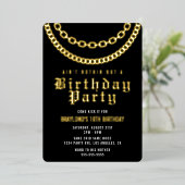 ヒップホップ誕生日招待状（リアルホイル付き） 箔招待状 (立ち正面)