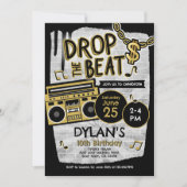 ヒップホップ誕生日 招待状 (正面)