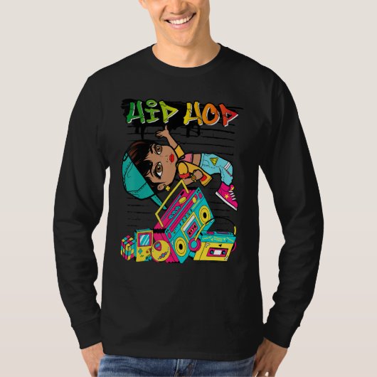 ヒップホップ踊りブレイクダンス春サマー通りP Tシャツ (正面)