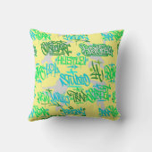 ヒップホップ通りアーツパターンLイエローBG クッション (裏面)