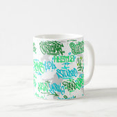 ヒップホップ通りアートパターン コーヒーマグカップ (正面右)