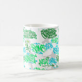 ヒップホップ通りアートパターン コーヒーマグカップ (中央)