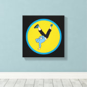 ヒップホップ通りスタイルブレイクダンサー キャンバスプリント (インサイチュ (ウッドフロア))