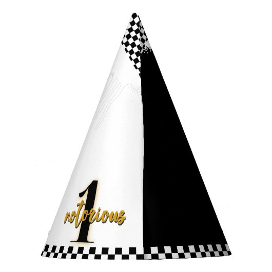 ヒップホップ金ゴールドグラフィティBボーイ悪名高いワン誕生日 パーティーハット (裏面)